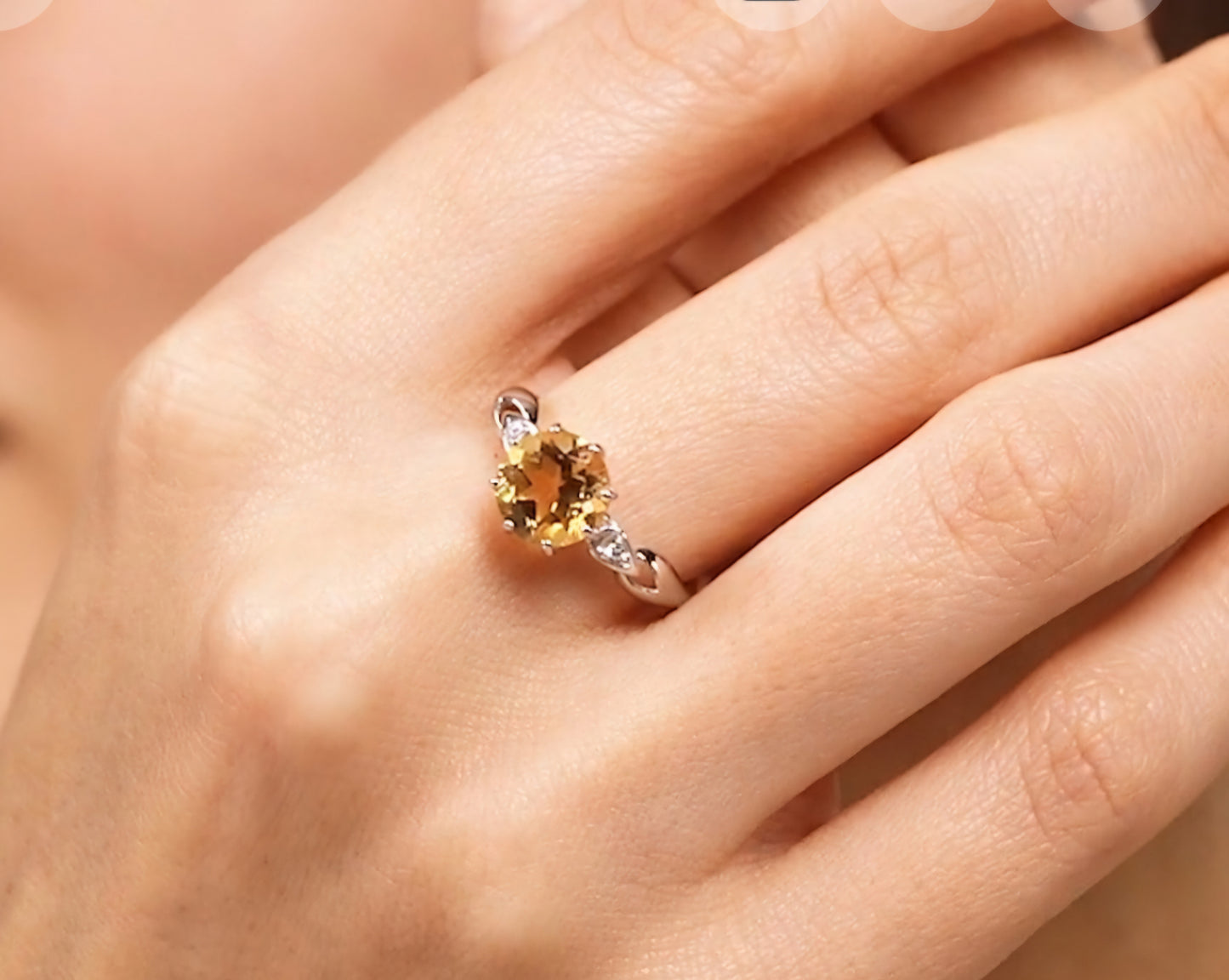 Silber Ring mit Citrin und Zirkonia Art. Nr. 92011089