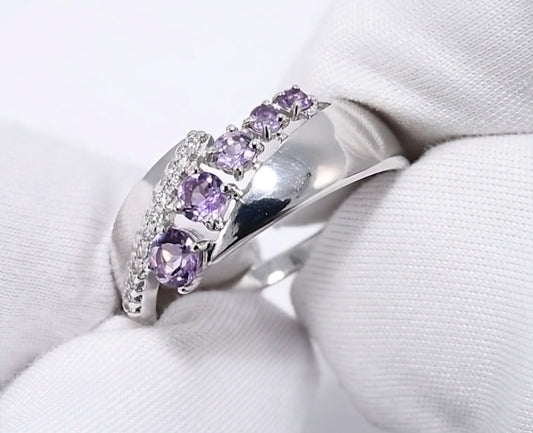 Silber Ring mit Amethyst und Zirkonia Art. Nr. 92011816