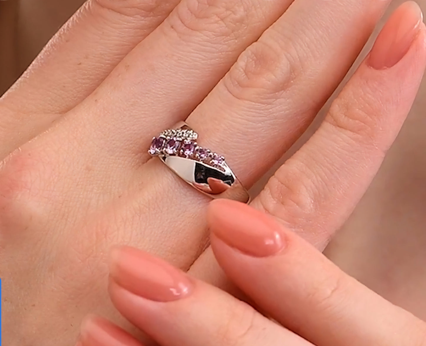 Silber Ring mit Amethyst und Zirkonia Art. Nr. 92011816