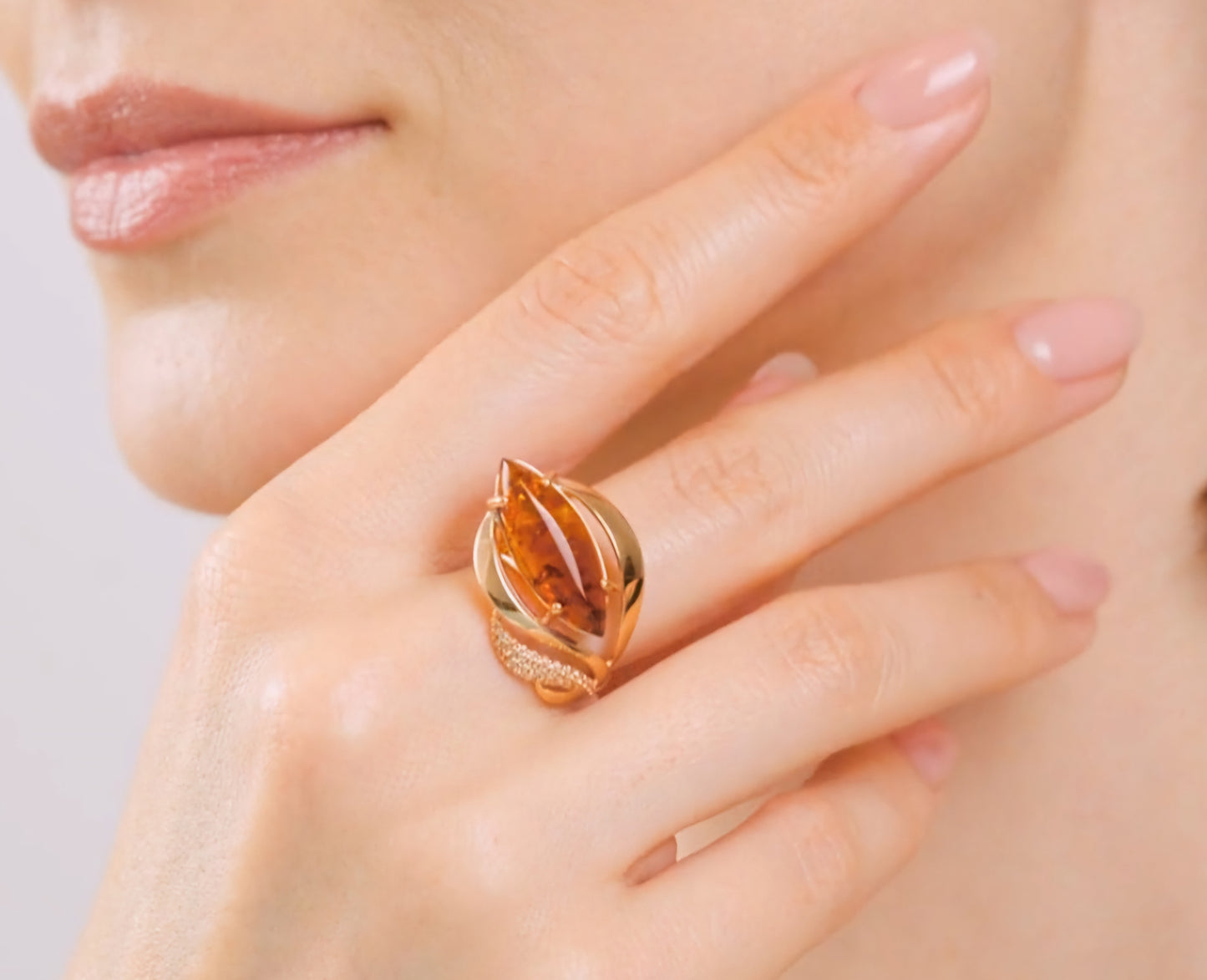 Silber Ring mit Bernstein gepresst und Zirkonia Art. Nr. 83010031