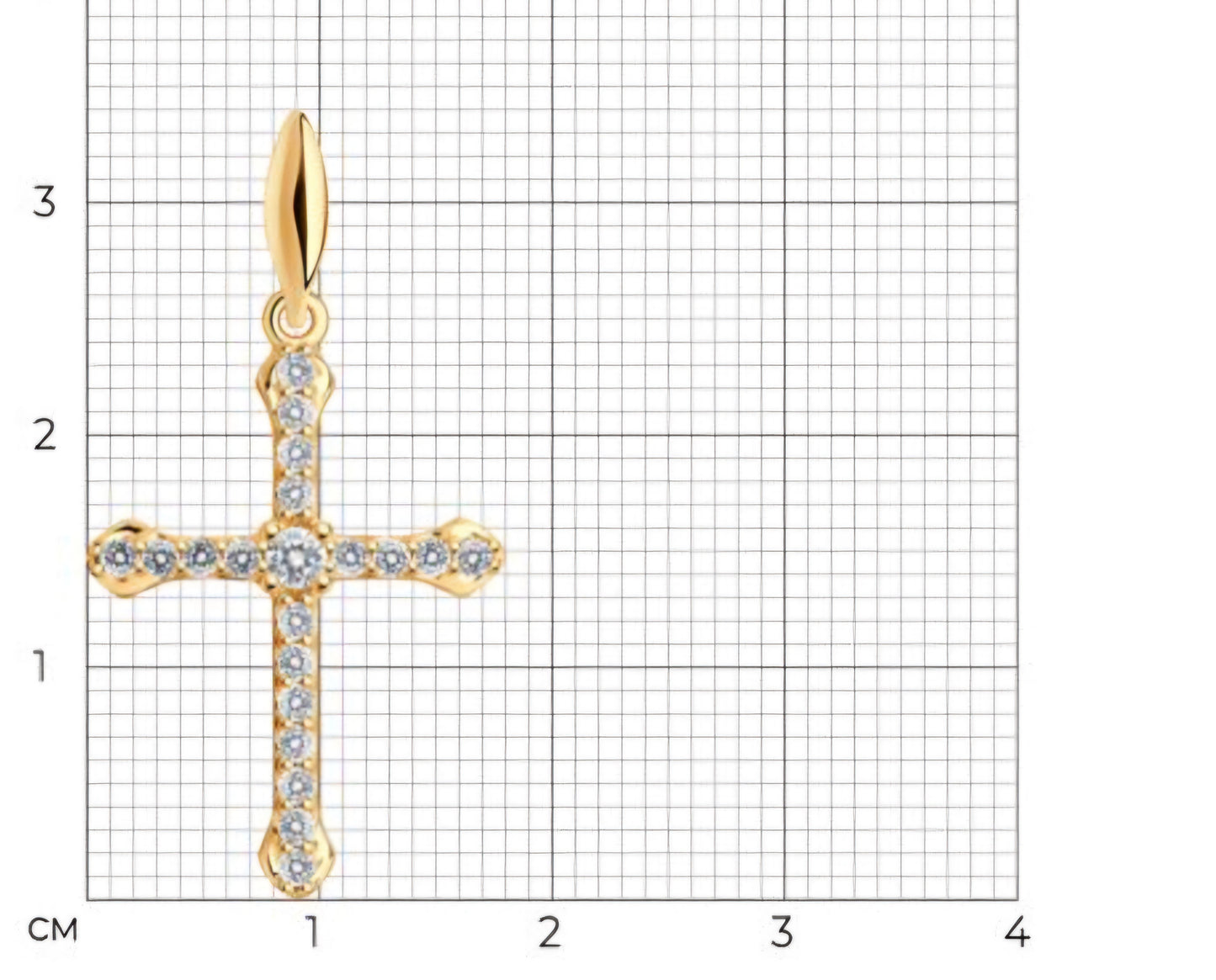 Silber Kreuz mit Zirkonia vergoldet Art. Nr. 93030281