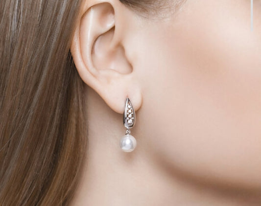 Silber Ohrringe Perle synt. Art. Nr. 94022911