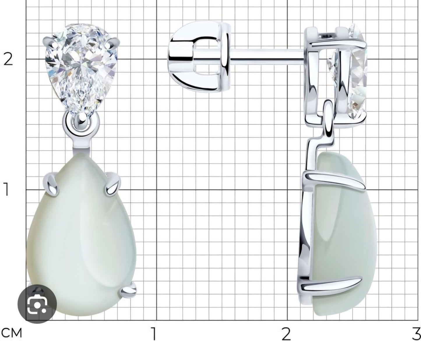 Silber Ohrringe mit Mondstein und Zirkonia Art. Nr. 83020182