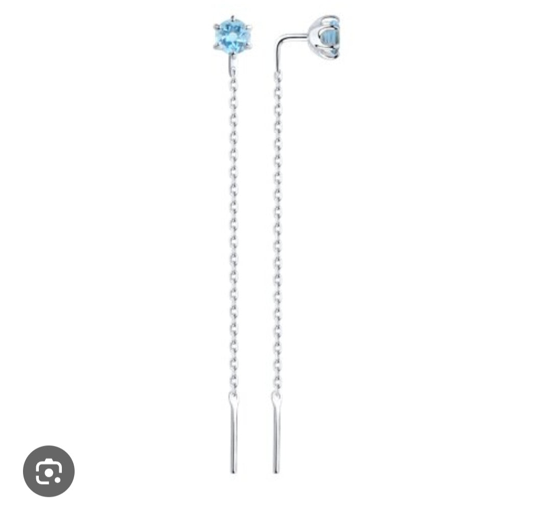 Silber Ohrringe mit Sky Blue Topas Art. Nr. 92022161