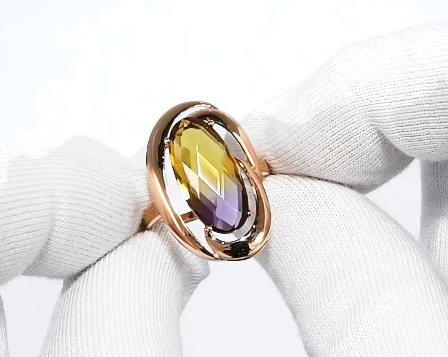 Ring mit Ametrin synt. Russisches Rotgold 585 Art. Nr. 714346