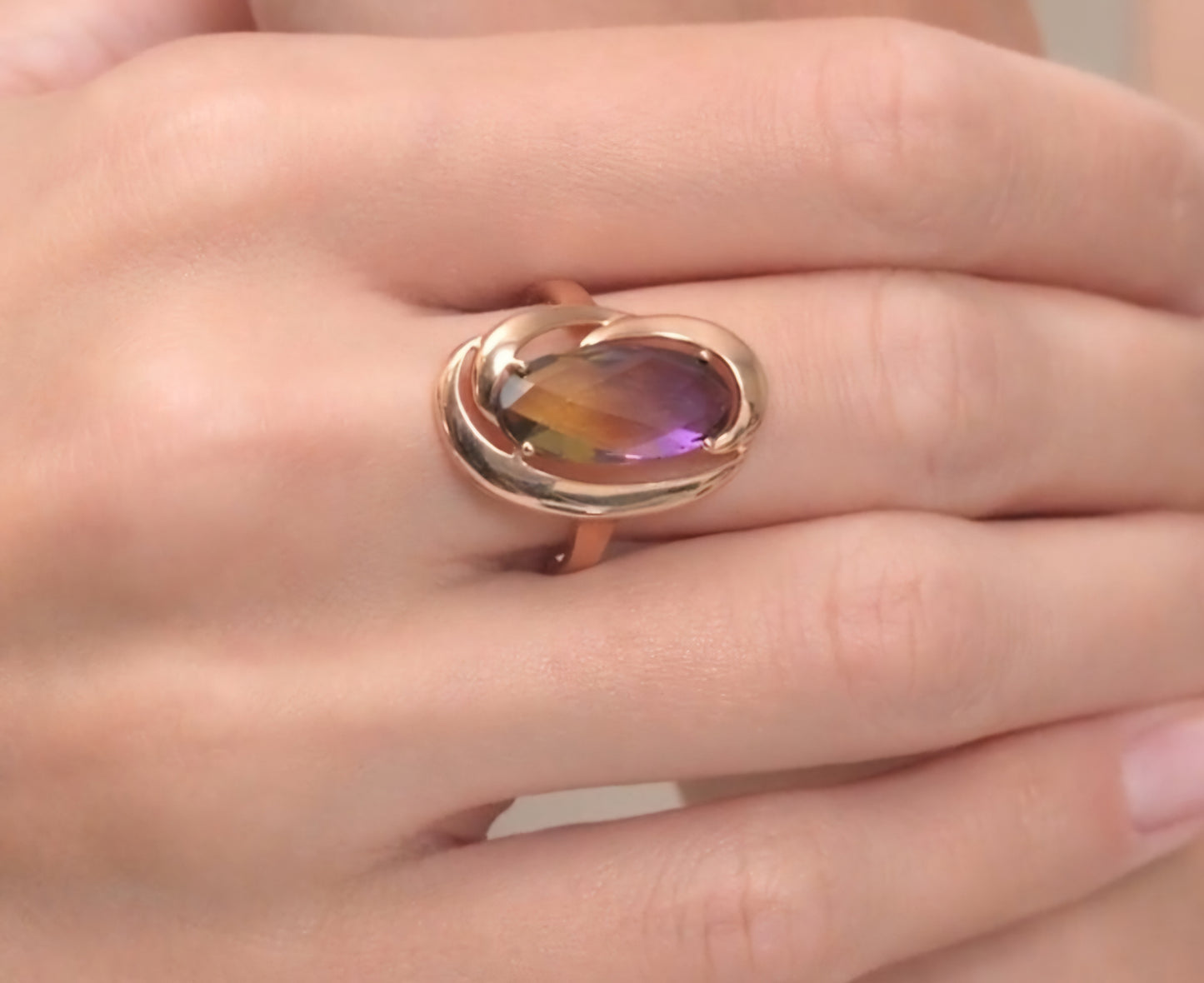 Ring mit Ametrin synt. Russisches Rotgold 585 Art. Nr. 714346