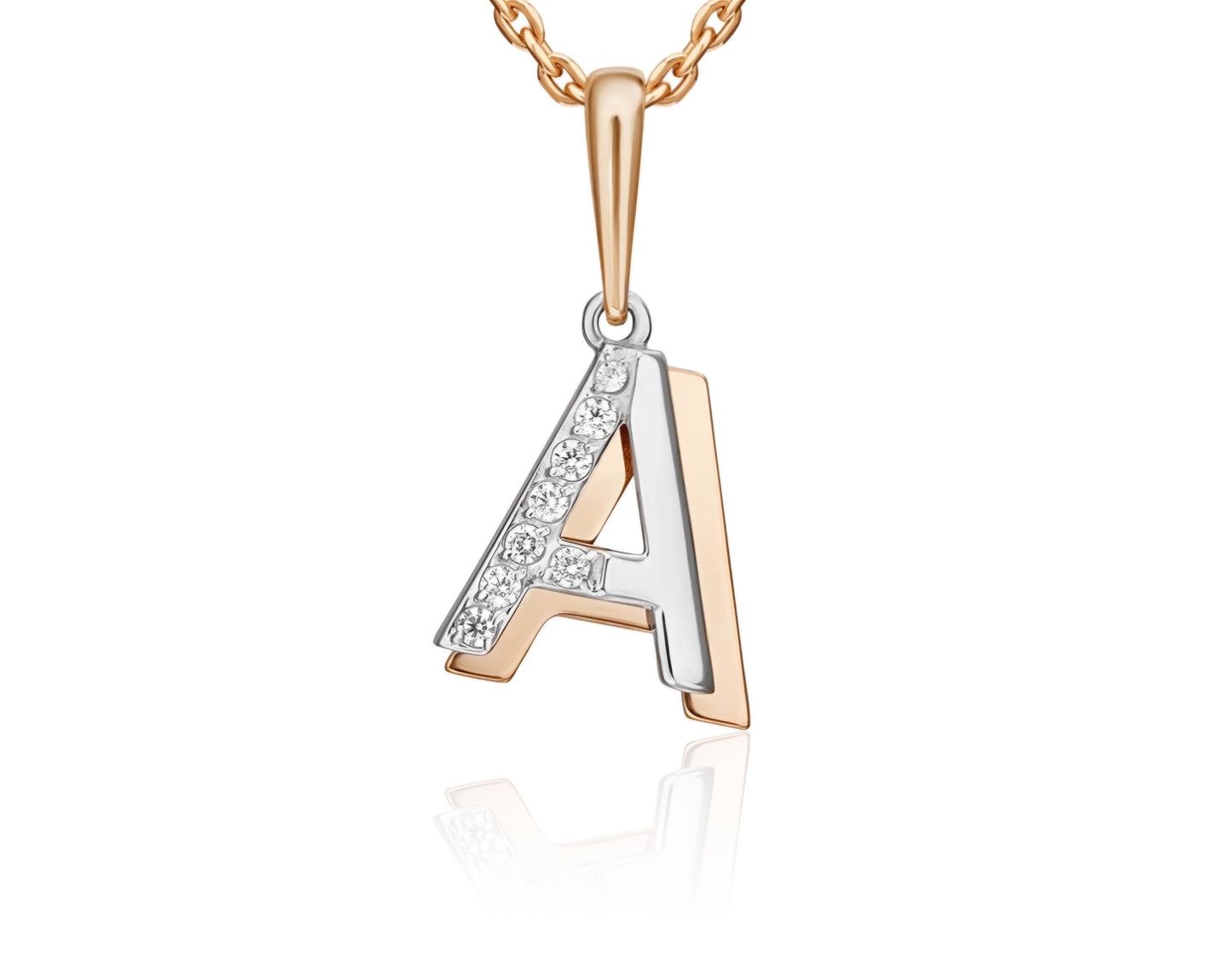 Anhänger mit Zirkonia Russisches Rotgold 585 Art. Nr. 03-3418-A-401-1111