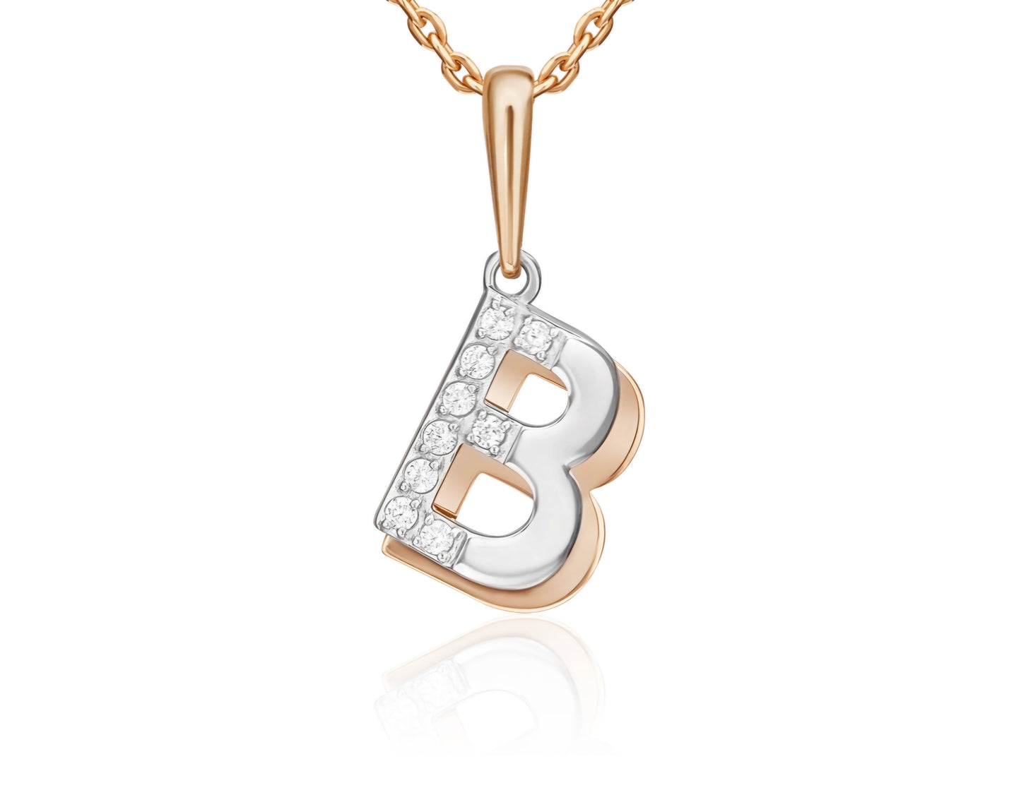 Anhänger mit Zirkonia Russisches Rotgold 585 Art. Nr. 03-3418-B-401-1111