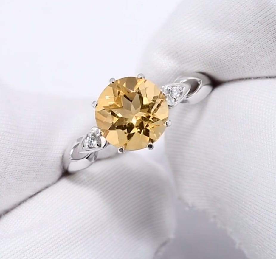 Silber Ring mit Citrin und Zirkonia Art Nr.92011089