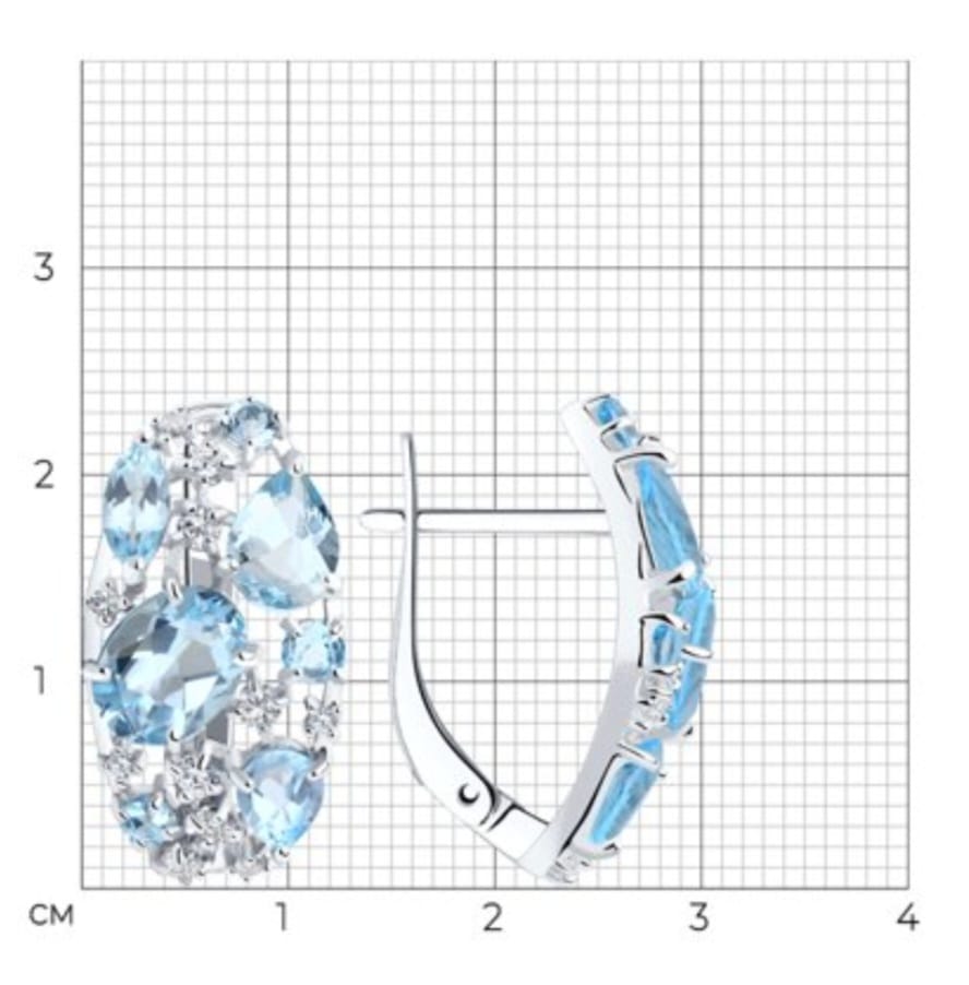 Silber Ohrringe mit Sky Blue Topas und Zirkonia Art.Nr.92020171