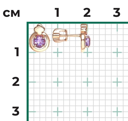 Ohrstecker Rotgold mit Amethyst Art.Nr.02-5405-00-203-1110