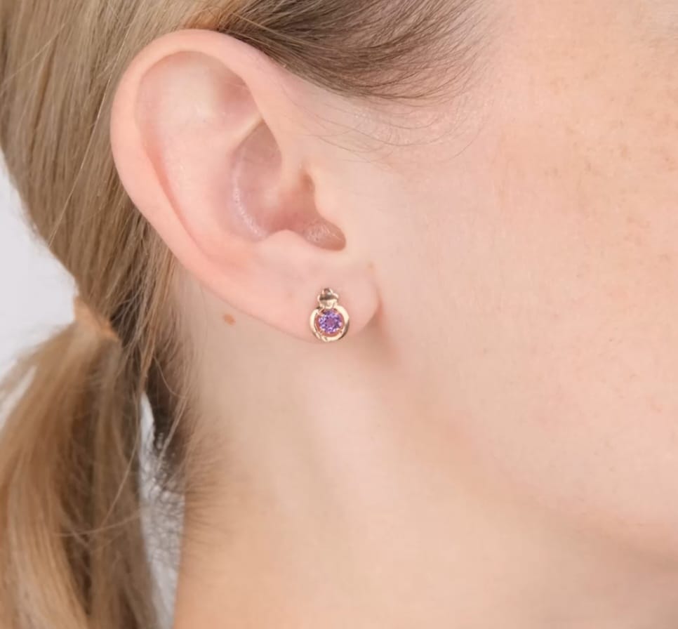 Ohrstecker Rotgold mit Amethyst Art.Nr.02-5405-00-203-1110