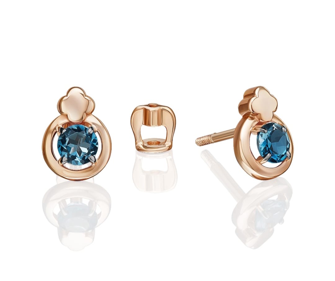 Ohrstecker mit London Blue Topas Rotgold 585 Art.Nr.02-5405-02-201-1110