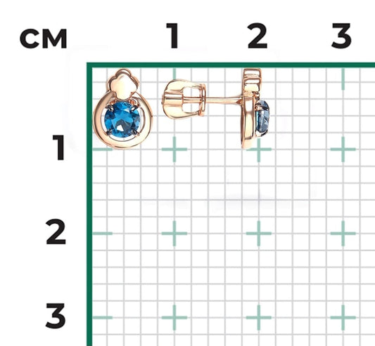 Ohrstecker mit London Blue Topas Rotgold 585 Art.Nr.02-5405-02-201-1110
