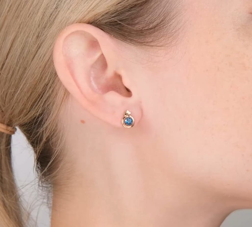Ohrstecker mit London Blue Topas Rotgold 585 Art.Nr.02-5405-02-201-1110