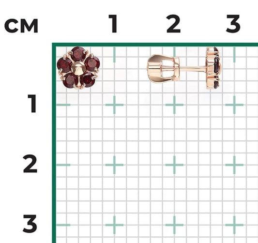 Ohrstecker Rotgold mit Granat Art.Nr.02-5388-00-204-1110