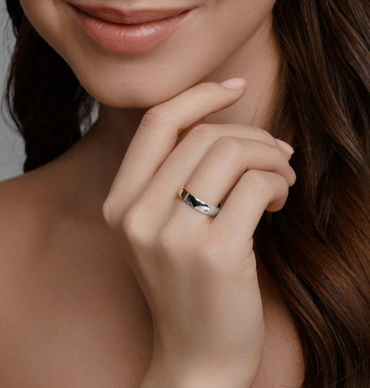 Trauring mit Brillanten Rot-Weißgold 585 Art. Nr. 1114087-01