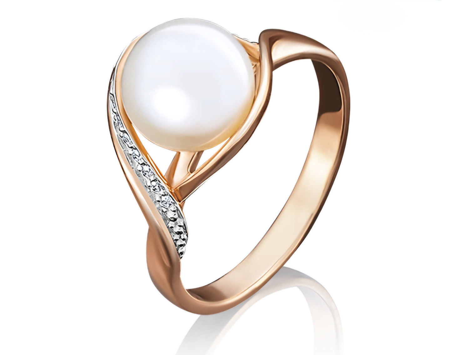 Ring mit Perle und Zirkonia Rotgold 585 Art. Nr. 01-4735-00-302-1110-31 P