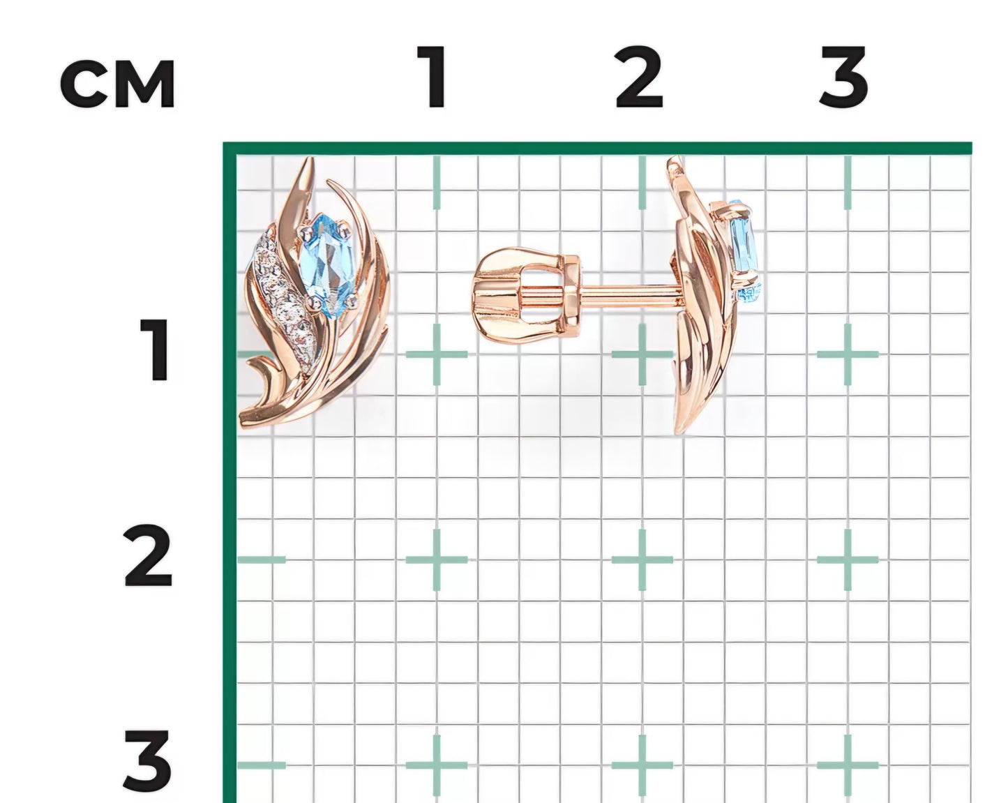 Ohrstecker mit Topas und Zirkonia Rotgold 585 Art. Nr. 02-5313-00-201-1110 P