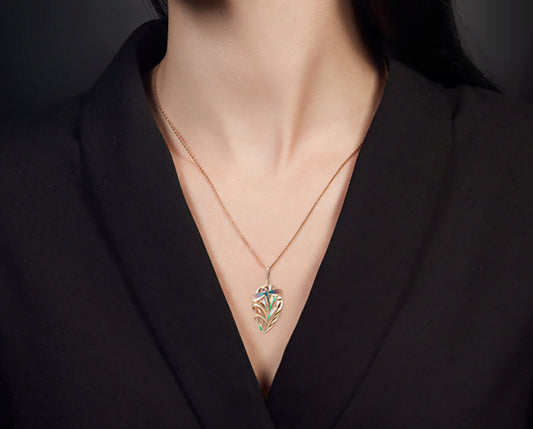 Anhänger mit Emaille Rotgold 585 Art. Nr. 03-2802-00-000-1110-48 P