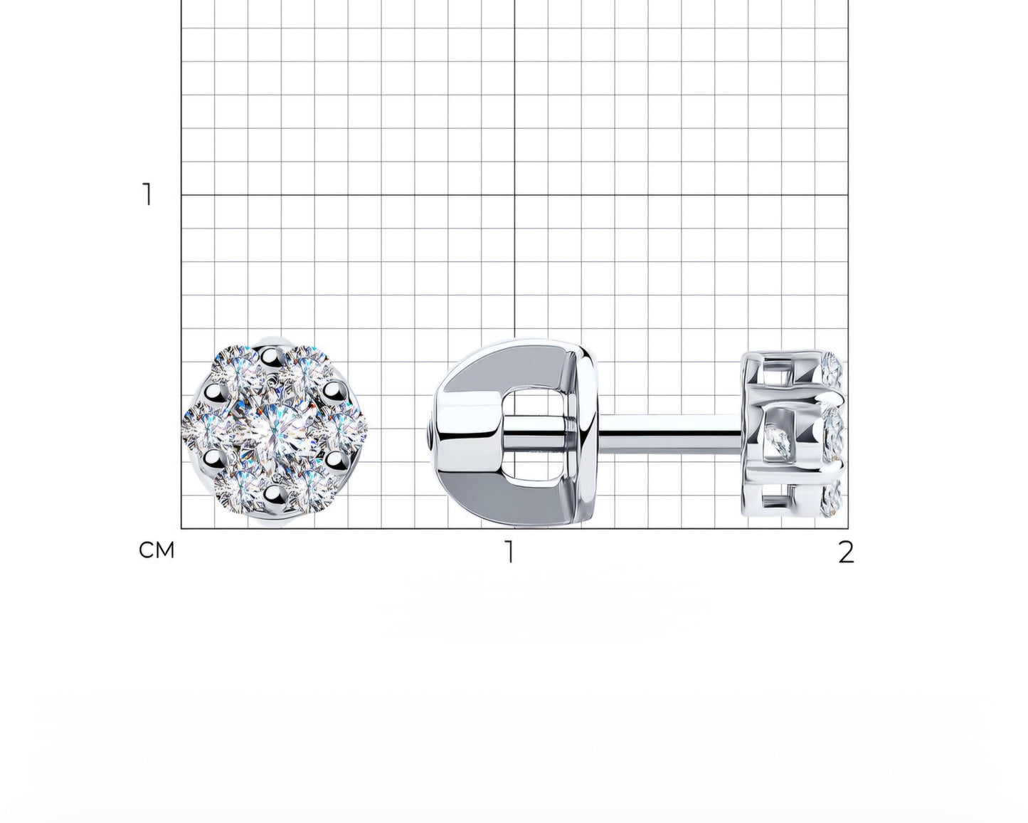 Ohrstecker mit Zirkonia Weißgold 585 Art. Nr. 025796 S