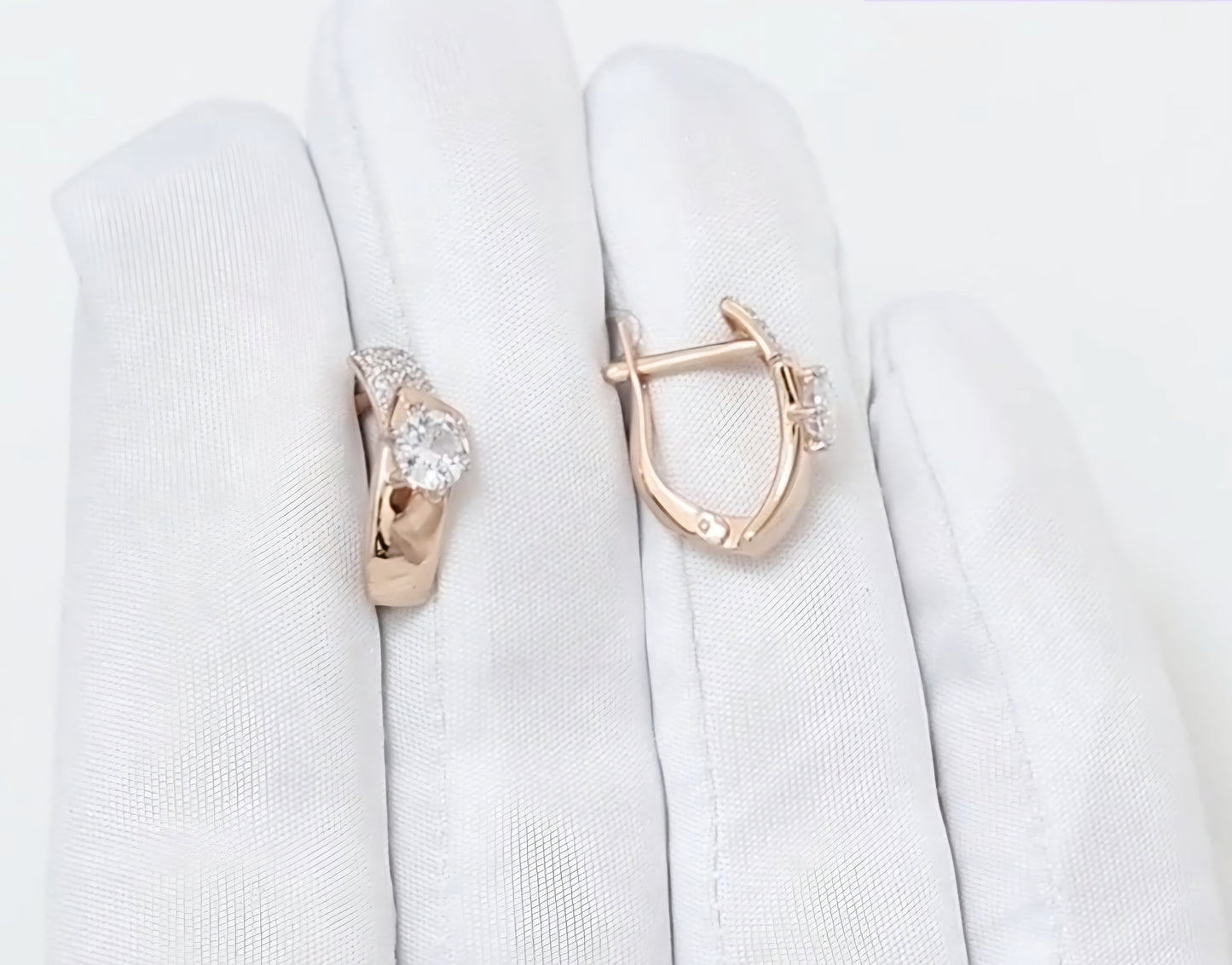 Ohrringe mit Zirkonia Rotgold 585 Art. Nr. 027434