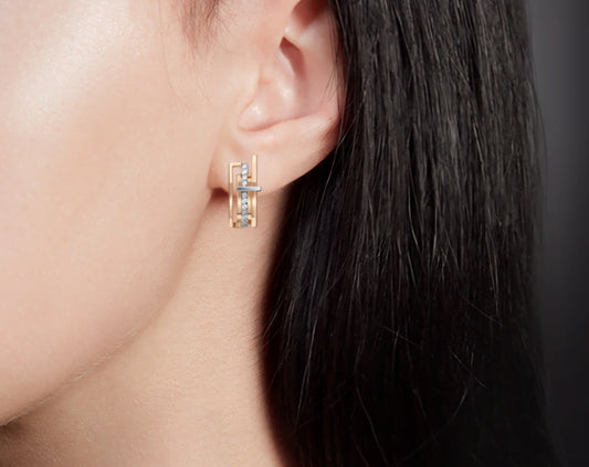 Ohrringe mit Zirkonia Rotgold 585 Art. Nr. 02-4457-00-401-1111-23 P