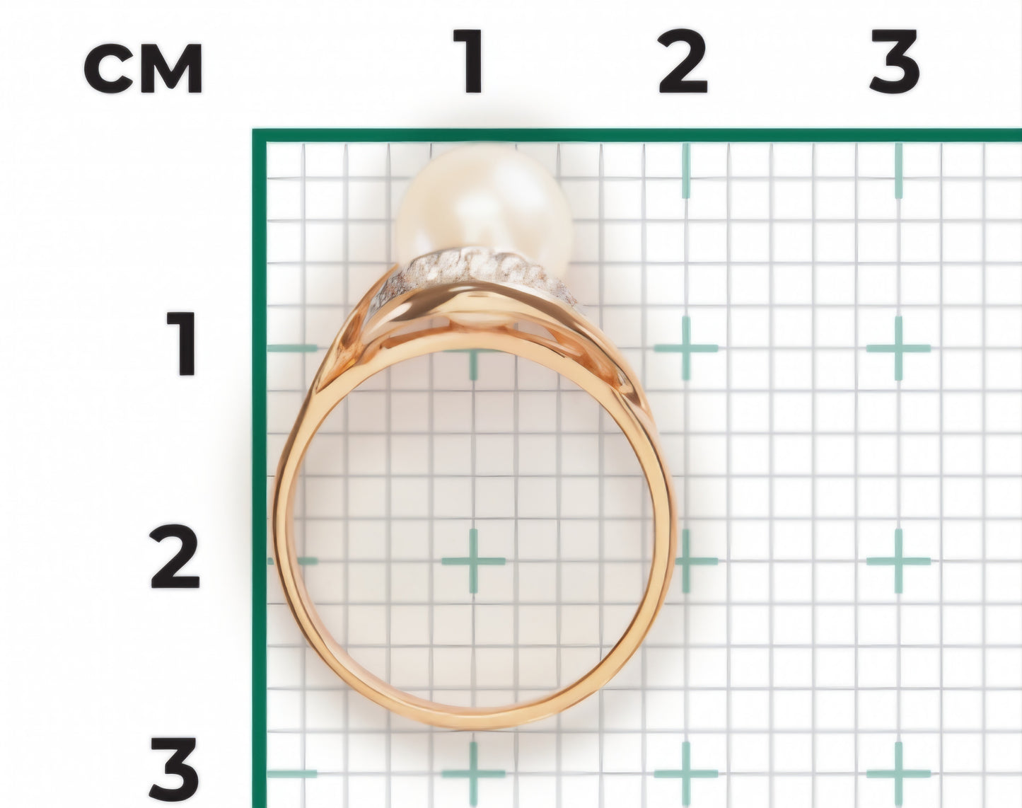 Ring mit Perle und Zirkonia Rotgold 585 Art. Nr. 01-4735-00-302-1110-31 P