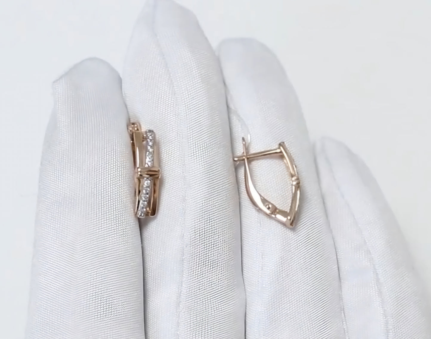 Ohrringe mit Zirkonia Russisches Rotgold 585 Art. Nr. 029245