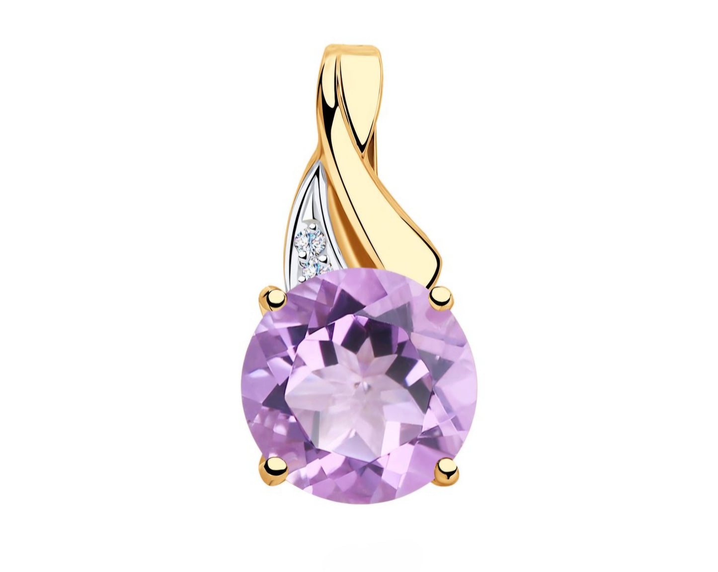 Anhänger mit Amethyst und Zirkonia Russisches Rotgold 585 Art. Nr. 731889