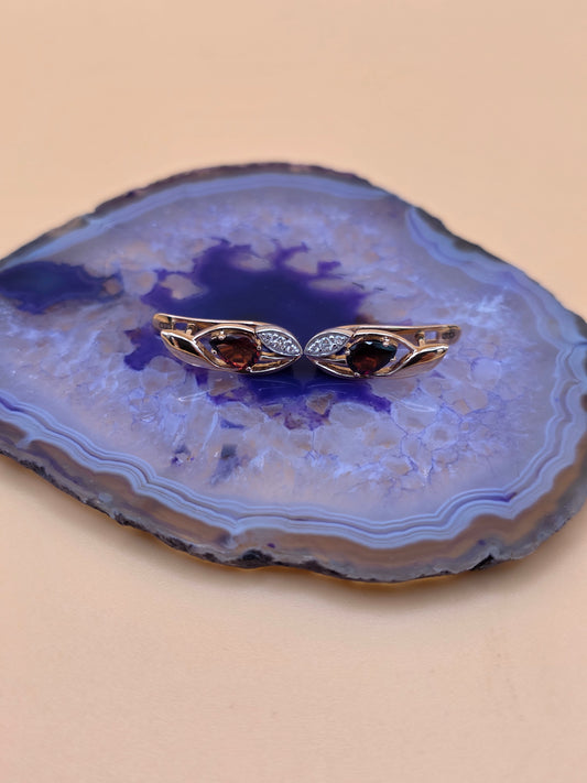 Ohrringe mit Granat und Brillanten Rotgold 585 Art. Nr.G