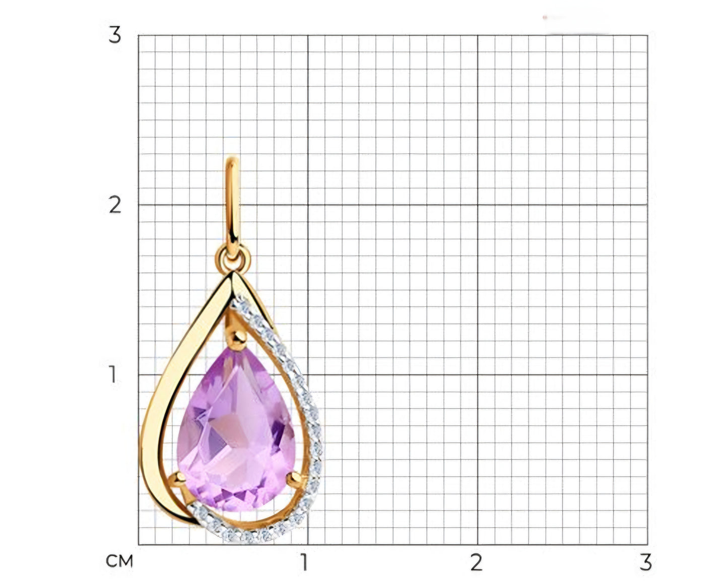 Anhänger mit Amethyst und Zirkonia Russisches Rotgold 585 Art. Nr. 731896
