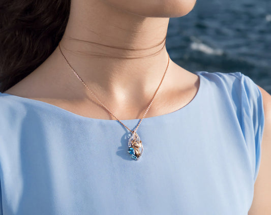 Anhänger mit Swiss Blue Topas Rotgold 585 Art. Nr. 03-3437-00-201-1111 P