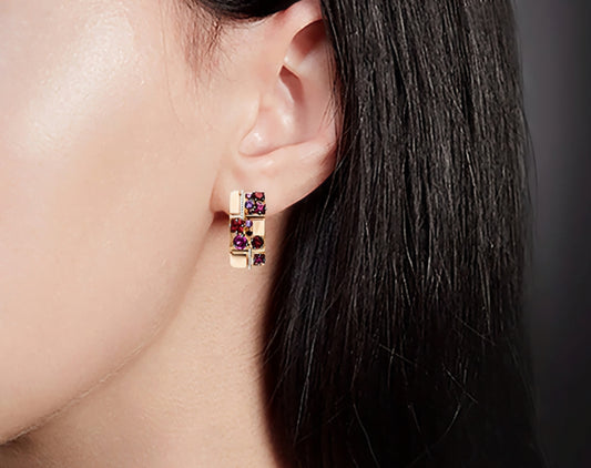 Ohrringe mit Amethyst und Granat Rotgold 585 Art. Nr. 02-4406-00-257-1111-57 P