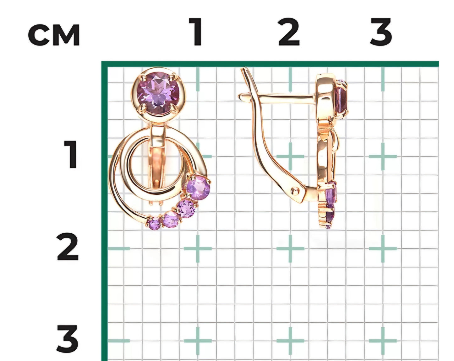 Ohrringe mit Amethyst Rotgold 585 Art. Nr. 02-5421-00-203-1110 P