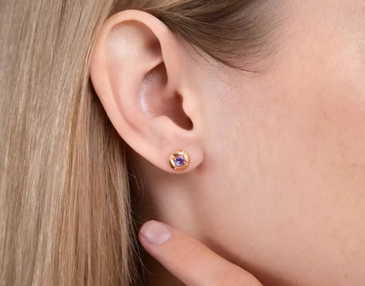 Ohrstecker mit Amethyst Rotgold 585 Art. Nr. 02-5389-00-203-1110 P