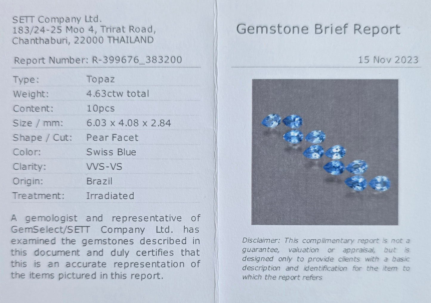 Ohrringe mit Swiss Blue Topas und Brillanten Rotgold 585 Art. Nr. 64006SBT