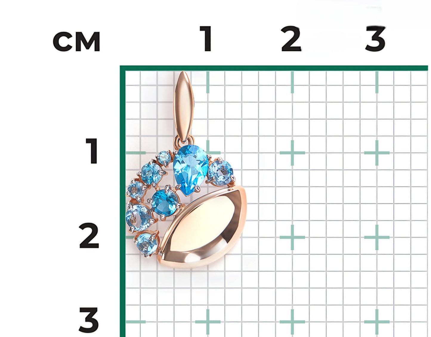 Anhänger mit Swiss Blue Topas Russisches Rotgold 585 Art. Nr. 03-3563-00-201-1110 P