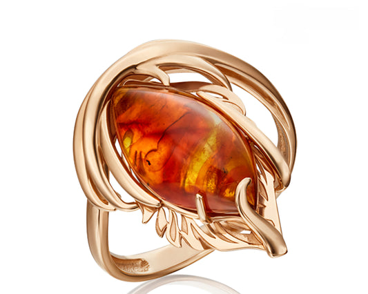 Ring mit Bernstein Rotgold 585 Art. Nr. 01-5371-00-271-1110-46 P