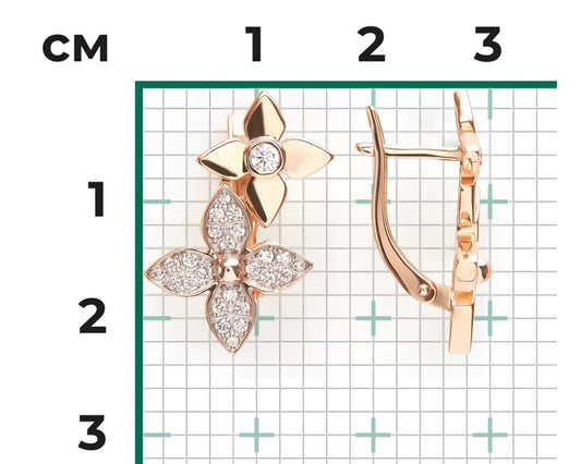 Ohrringe mit Zirkonia Rotgold 585 Art. Nr. 02-5537-00-401-1110 P