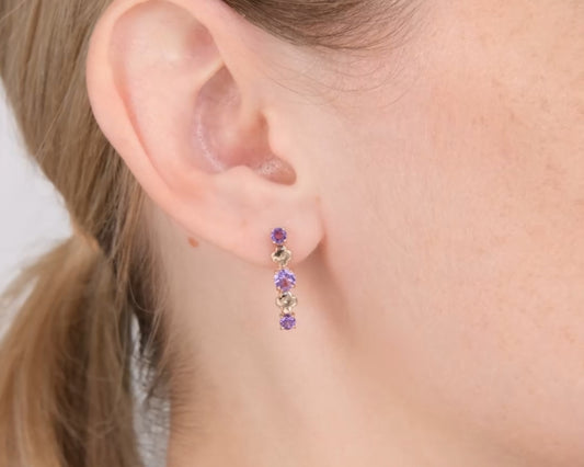 Ohrringe mit Amethyst Rotgold 585 Art. Nr. 02-5406-00-203-1110 P