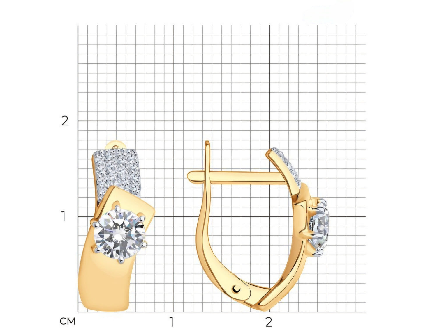 Ohrringe mit Zirkonia Rotgold 585 Art. Nr. 027434