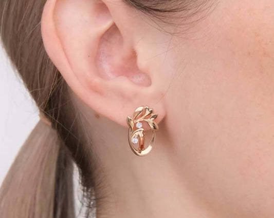 Ohrringe mit Zirkonia Rotgold 585 Art. Nr. 02-5410-00-401-1110 P