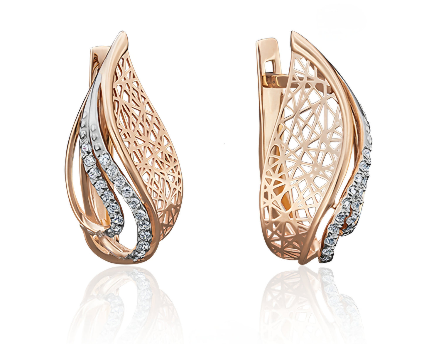 Ohrringe mit Zirkonia Rotgold 585 Art. Nr. 02-3754-00-401-1110-32 P
