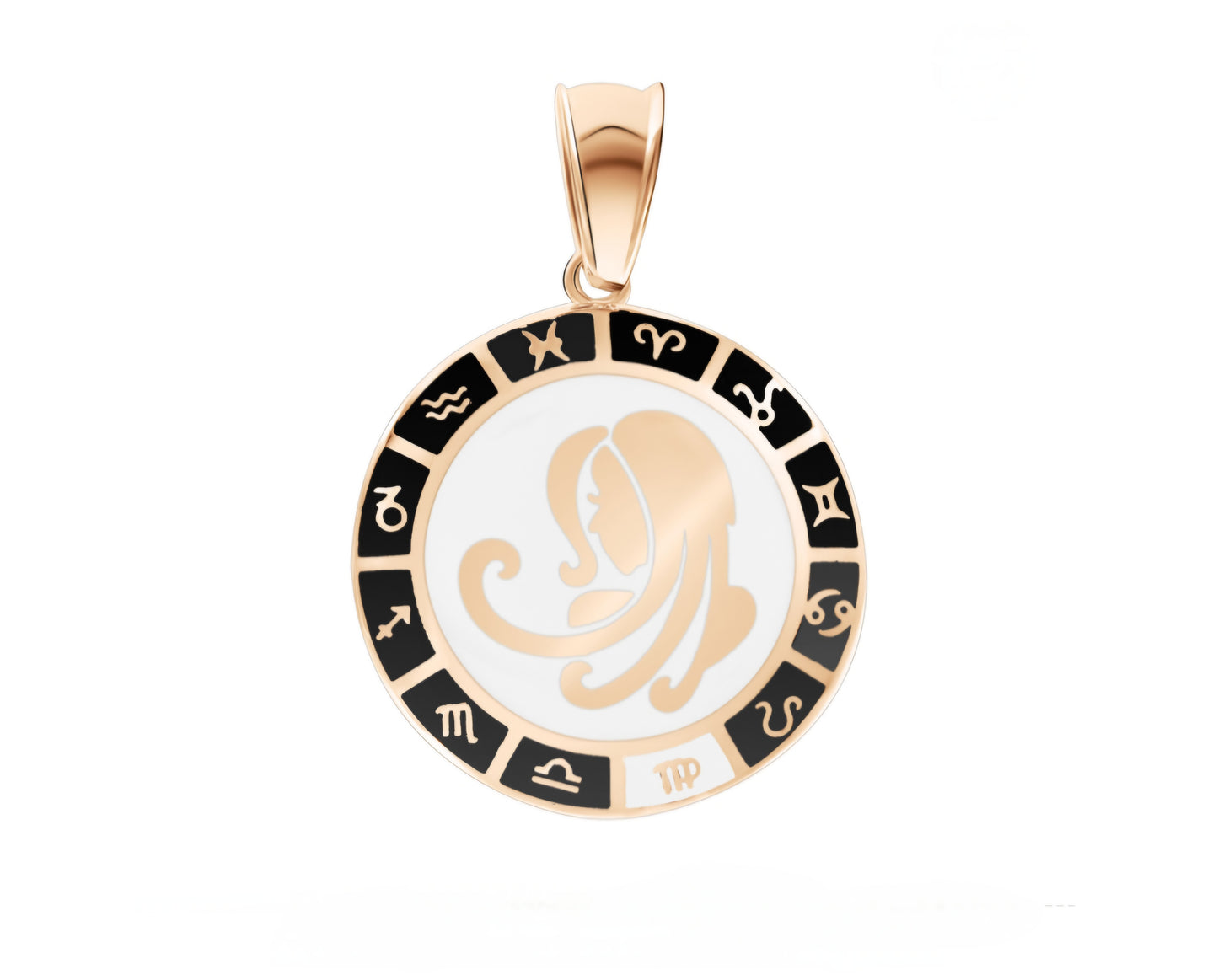 Anhänger mit Emaille Sternzeichen "Jungfrau" Rotgold 585 Art. Nr. 17527