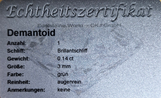 Demantoid 3,0 mm 0,14 Ct