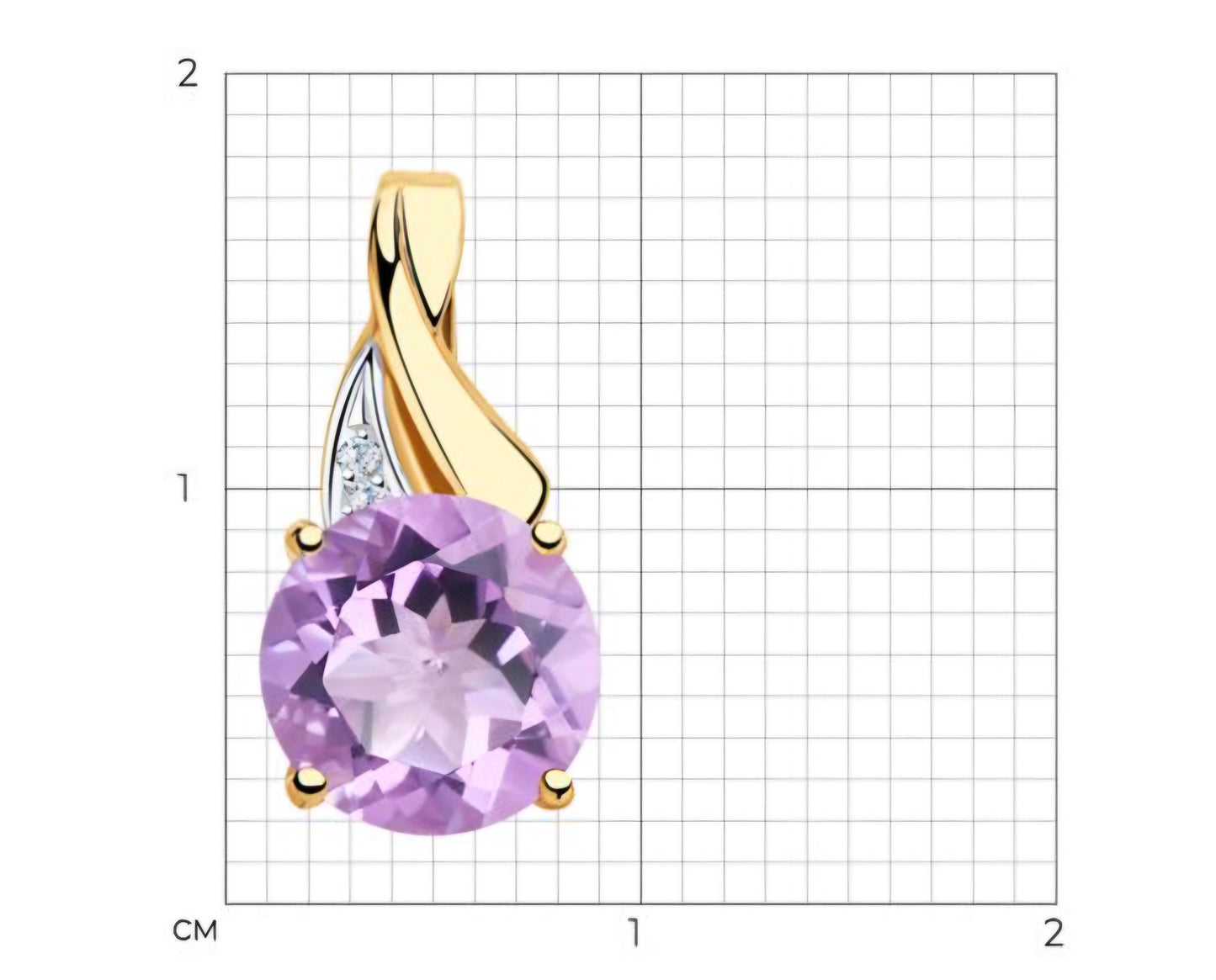 Anhänger mit Amethyst und Zirkonia Russisches Rotgold 585 Art. Nr. 731889