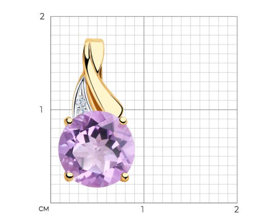 Anhänger mit Amethyst und Zirkonia Rotgold 585 Art. Nr. 731889