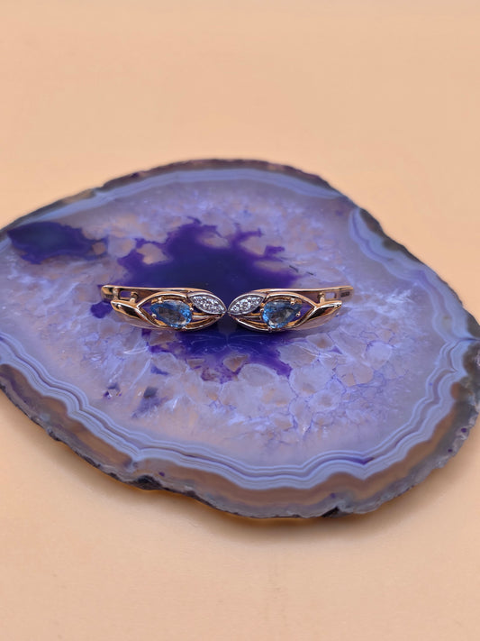 Ohrringe mit Aquamarin und Brillanten Rotgold 585 Art. Nr. 64006Aq