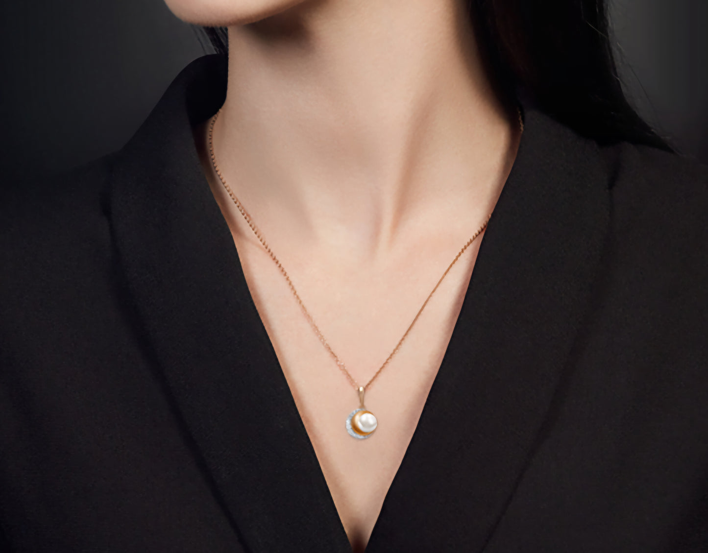 Anhänger mit Perle und Zirkonia Rotgold 585 Art. Nr. 03-3009-00-307-1110-31 P